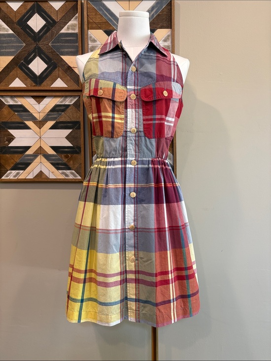 Ralph Lauren Country Dresses & Skirts - Vintage Ralph Lauren Country Plaid Button Down Fit & Flare Mini Dress size 4